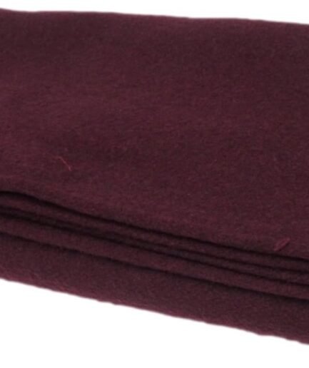 Wool Blanket, Soft Loom Woven, 66" x 84" Color Burgundy