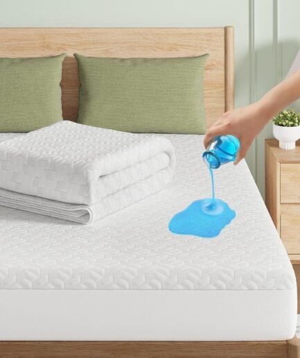 Twin Mattress with Waterproof Mattress Protector, 8 Inch Gel Memory Foam Mattresses in a Box, Fiberglass Free, Breathable for Cool Sleep & Comfy Support, , White