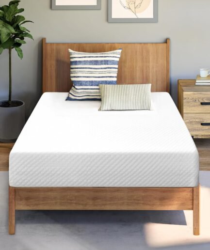 8 Inch Twin Cooling Gel Memory Foam Mattress Medium Firm  Foam, Mattress in a Box Enhanced Pressure Relief Removable Soft Cover No Fiberglass (Twin, 8 in)